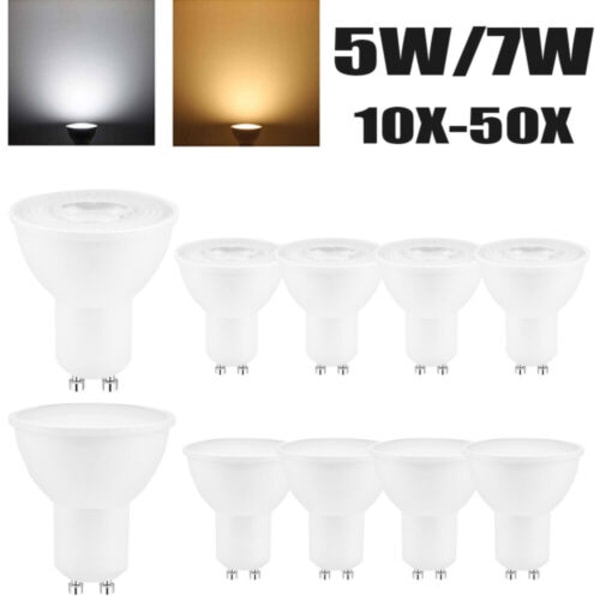 10/80x GU10 LED Pære Lyskilde 5W 7W Spotlight Kold Hvid Varm Glødelampe...