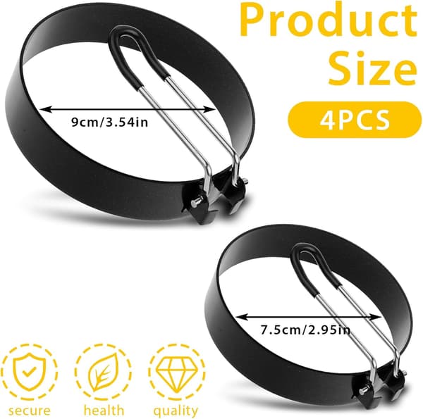2-pakke non-stick eggeringer for perfekte stekte egg