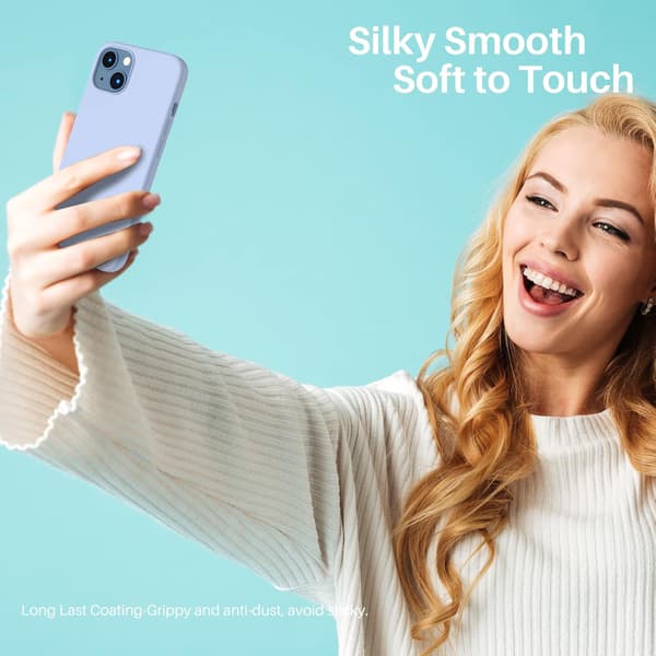 Flytande silikonfodral för iPhone 13 6.1\" - Slimmat skyddsfodral[ZHE] Alpine Blue