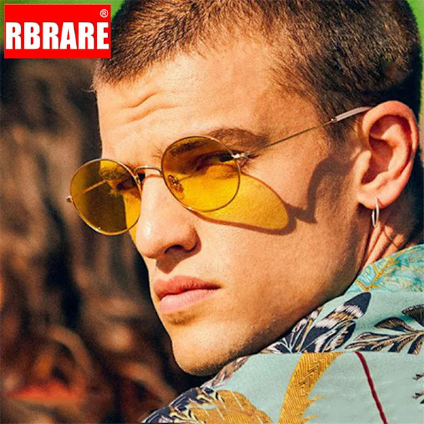 RBRARE Uusi Saapuminen Naisten Aurinkolasit Retro Metalliset Soikeat Aurinkolasit Miesten Candy Color Läpinäkyvät Aurinkolasit Vintage Aurinkolasit GoldBl GoldBlue As picture
