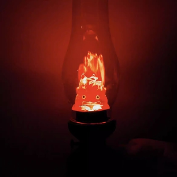 Casifer Nattlampa Tecknad Anime Flame Dekorativ Lampa Howl's Moving Castle Fotogenljus Atmosfärslampa Hem