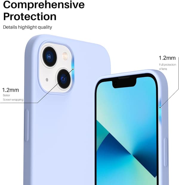 Flytande silikonfodral för iPhone 13 6.1\" - Slimmat skyddsfodral[ZHE] Light Blue
