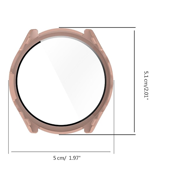 Skjermbeskytter for Forerunner 965 Case Cover + Herdet glasskjermbeskytter Onepiece Shell h Transparent