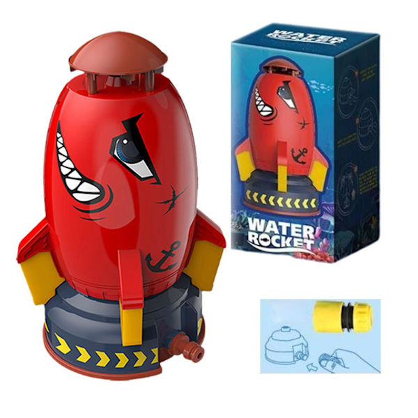 Lentävä Raketti Vesisuihkulelu Avaruusraketti Vesipistooli Leikkisetti [ZHE] Red Waterless fittings