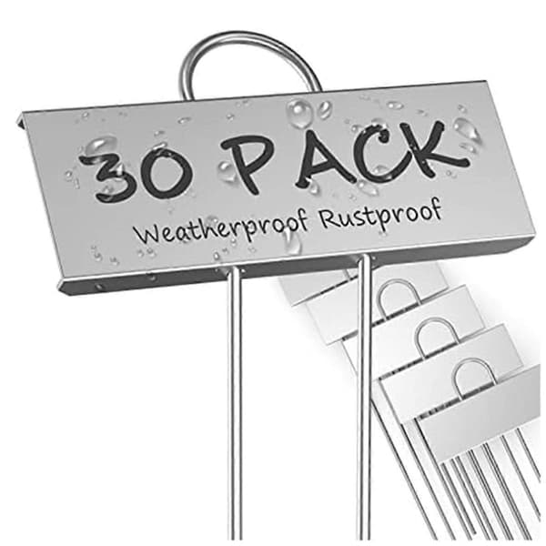 30-pack Metal Plant Labels Weatherproof Garden Markers Reusable