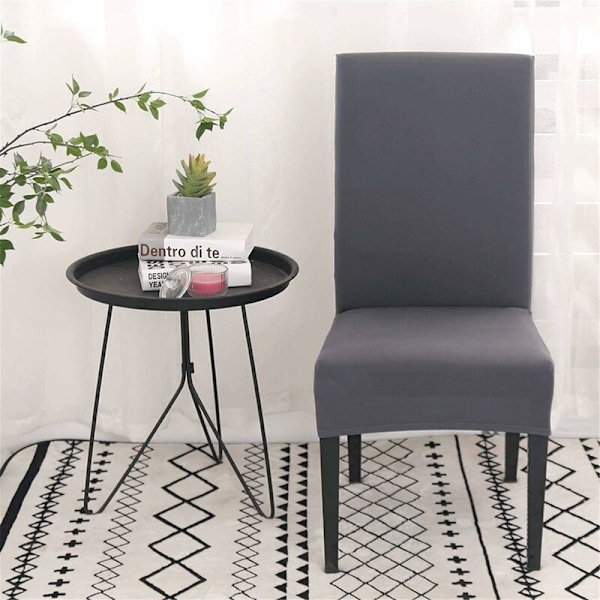 Hem Elastisk Matstol Överdrag Siamese Stol Överdrag (6PCS Grå)