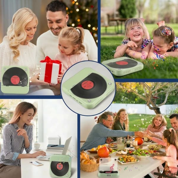 Kannettava CD-soitin Bluetooth-radiolla, kompakti erittäin ohut USB C -pikalataus MP3 WMA