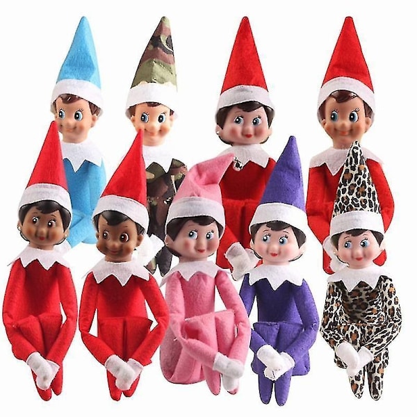 Elfdockan Juldekoration Barn Present Överraskning Plyschleksak Semester Reindeer Tomtar Rosa Röda Färger_ai Black boy