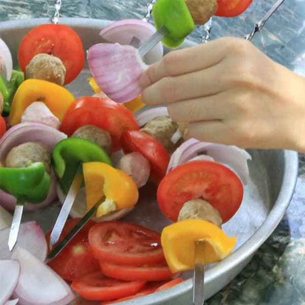20x Grillspyd i rustfrit stål, grillspyd i rustfrit stål, Schampura, rustfrie grillspyd, 35 cm[CH]