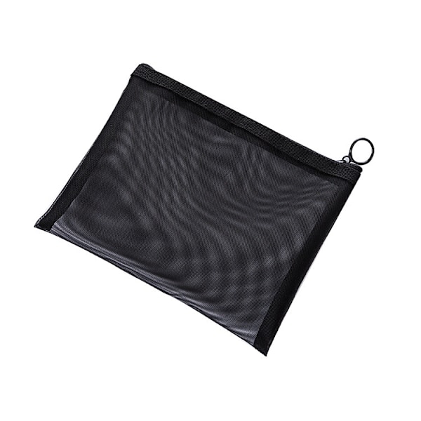 4 stk Mini Glidelås Toalettsaker Organiseringspose i Mesh, Svart Nylon Vanntett Liten Håndveske Kosmetikk