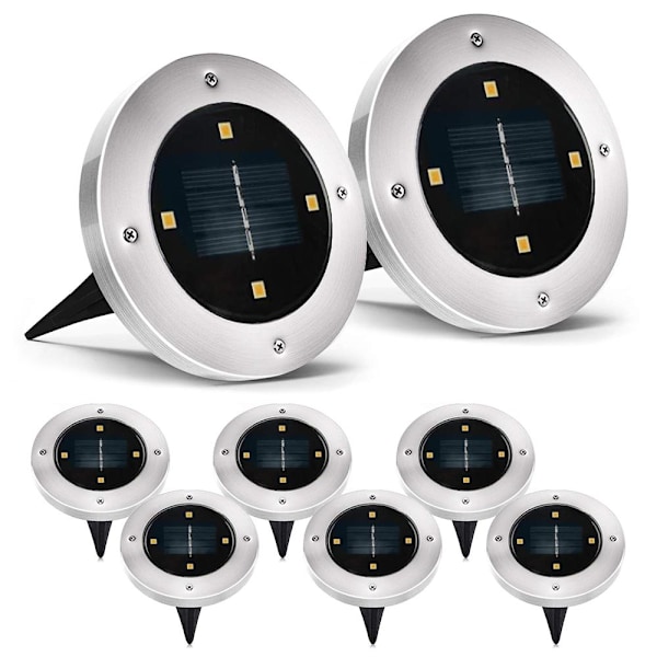 Rund trädgårdslampa solcell 8-Pack vit