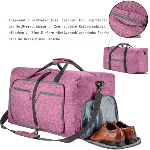 Reise Ryggsekk Foldbar Koffert Sportsbag Dame Herre Sko Com