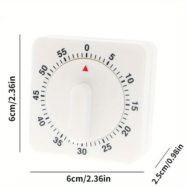 60 minutters køkkentimer med tiklyd og visuel alarm til madlavning 【white】