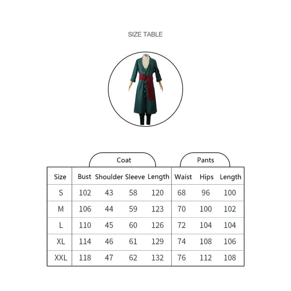 Roronoa Zoro Cosplay Kostume Anime Kåbe Tøj Med Øreringe