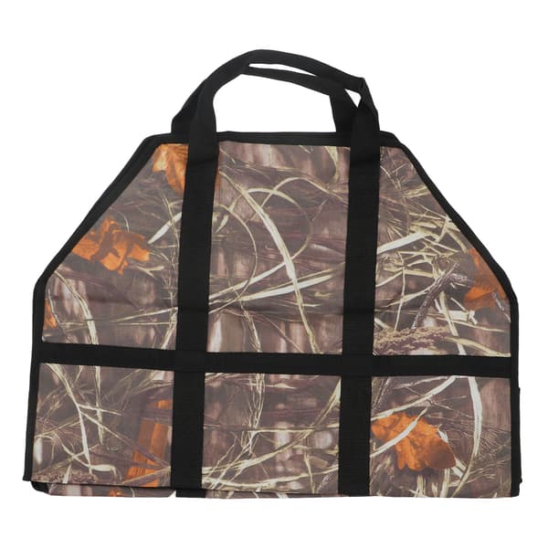 Large Capacity Oxford Cloth Firewood Carrier Bag with Reinforced Handle Leaf Camouflage