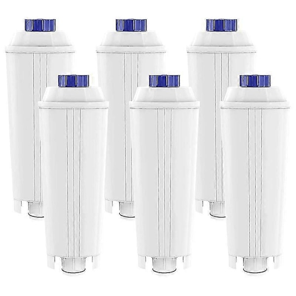 6-pak Kaffemaskinefiltre til DeLonghi DLSC002 ECAM ESAM ETAM BCO EC-modeller[ZHE] White