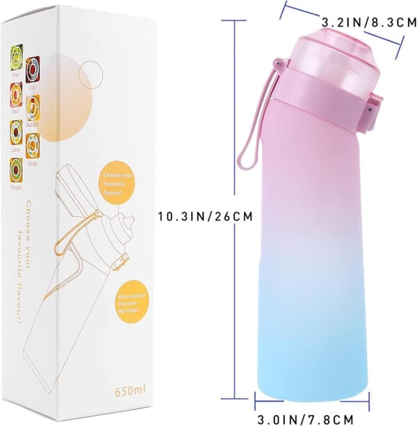 Ilmavesi pullo/Maustevesi pullo - 650ml - 7 makupod mukana - Leirintä Urheilu purple
