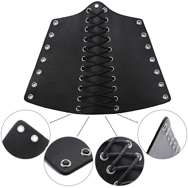 1 par läderarmskydd unisex vambraces handledsskydd snörning läder bågskytte armskydd.