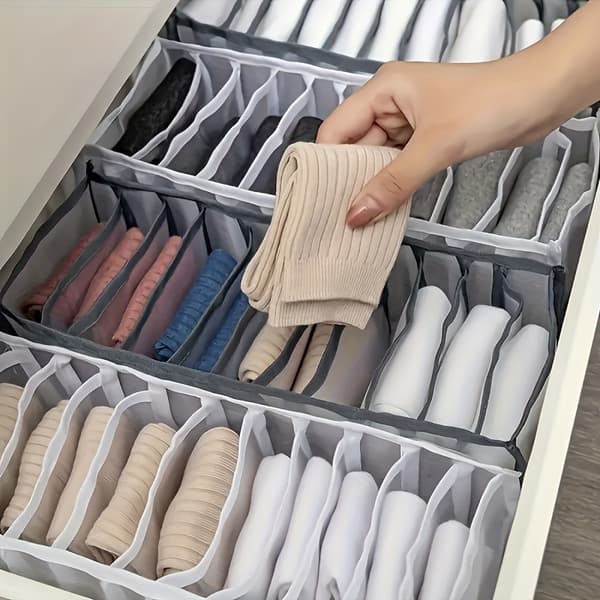 5-pack vikbara garderobsförvaringslådor – Nylonlådavdelare för underkläder, strumpor och slipsar