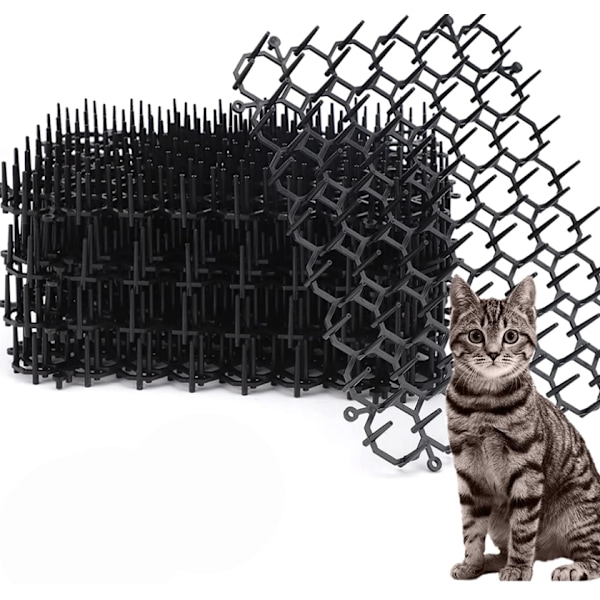 12-pakning katt-avvisende matte med pigger, plastmatte for hage