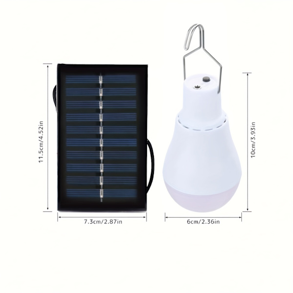 Solcelledrevet LED-utelampe med panel for hage og camping 2 St