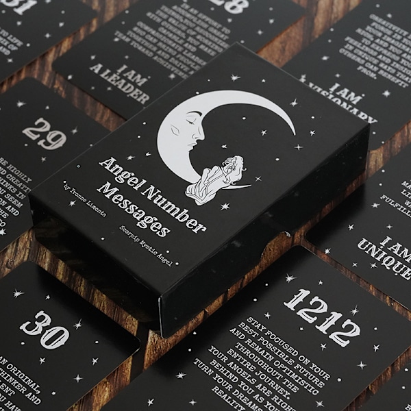Angel Number Message Tarotkort med gullkant for familie, venner og juleunderholdning [ZHE]