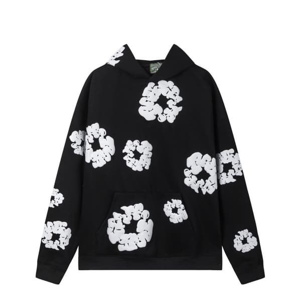 Hooded Sweatshirt Sæt Denim Tears Hættetrøje og Bukser Sæt - Sort - Størrelse M Sort Black M