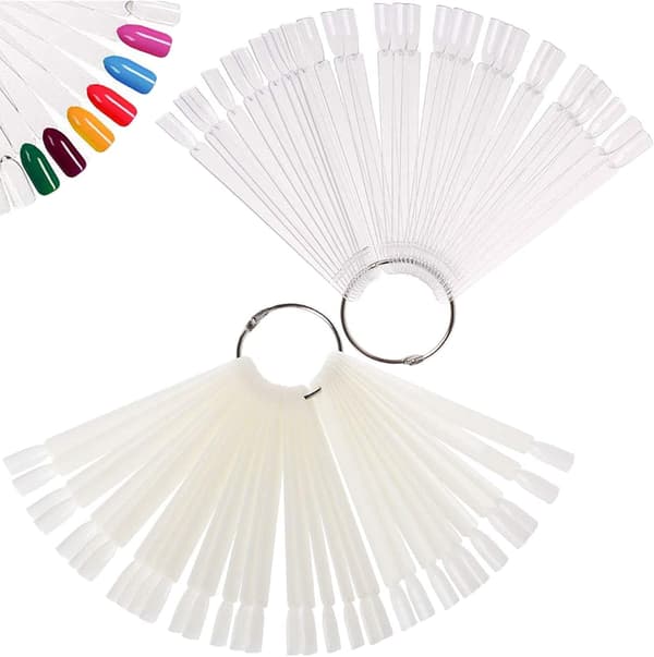 Nail Samples 100 Pcs Nail Swatch Sticks Nail Color Display Nail Display Tips Nail Art Tips Stick with Metal Ring