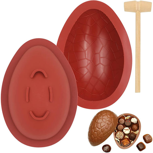 Påskeæg Silikon Chokoladeforme, 3D Store Brydbare Dinosaurieæg Chokoladeform Til Fødselsdag, Jul, Mousse Kage, Dessertbagning