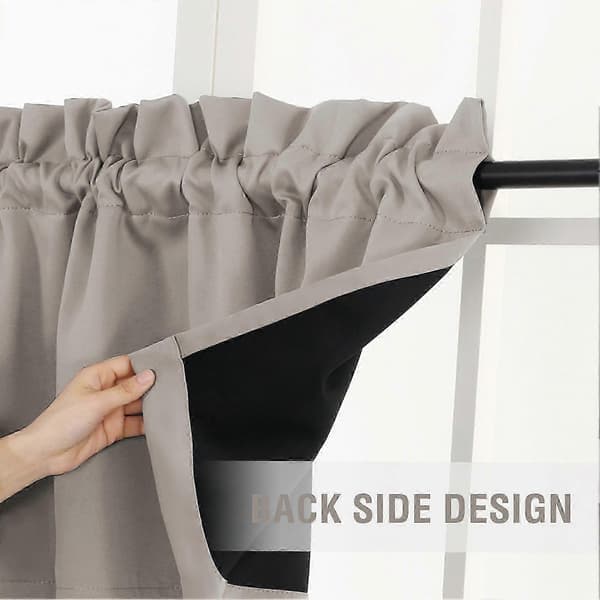 2-pack mörkläggningsgardiner, moderna, eleganta, enfärgade för vardagsrum och sovrum [ZHE] Natural