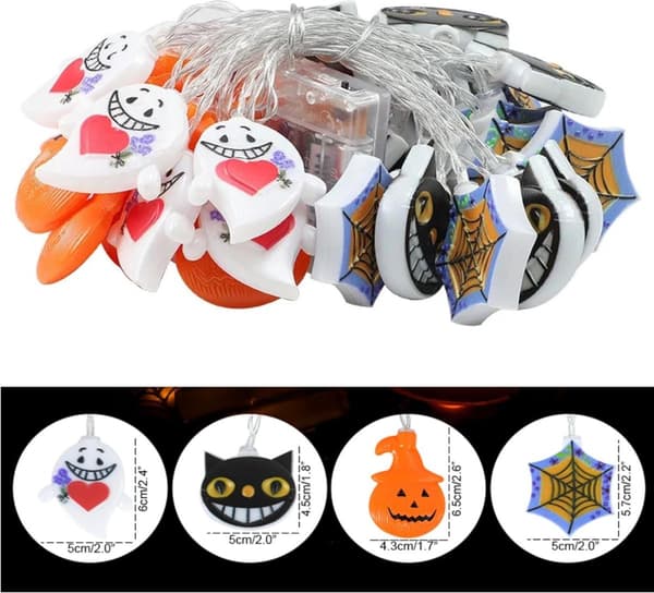 Halloween-valosarja pelottavilla hahmoilla sisä- ja ulkokäyttöön Spinnenweb