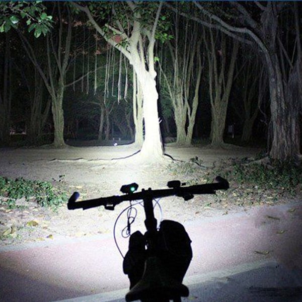 Stark cykellampa för mountainbike, strålkastare, tillbehör, USB-laddningsbar cykellampa för nattkörning utomhus