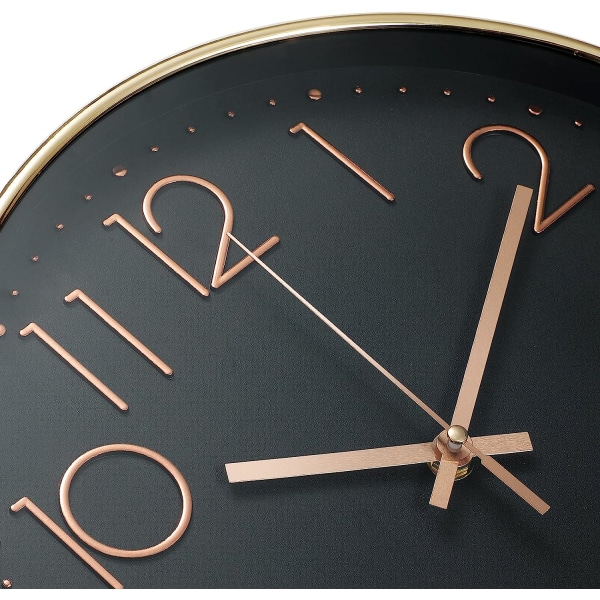 Tyst Silent Quartz Analog Väggklocka - 30Cm - Ingen Tickande