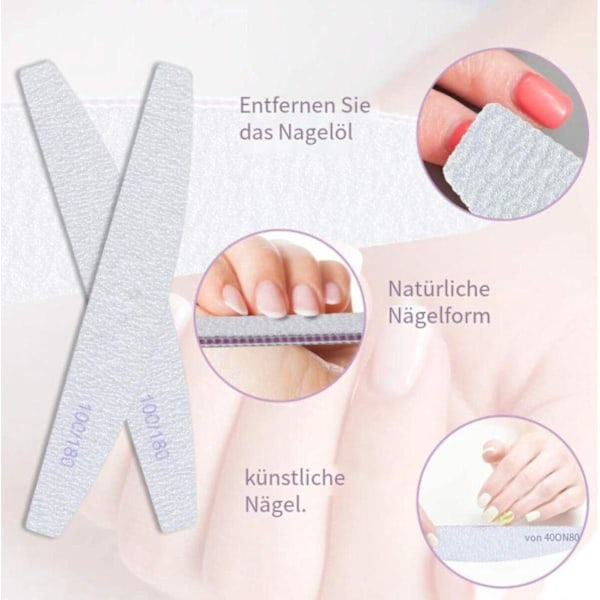 16 Dubbelsidiga Nagelfilar 100/180 Grit[ZHE]