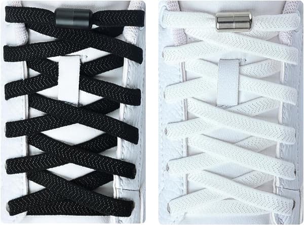Elastisk flat skolisse 2 stk med spenne, uten knyting for barn og voksne 105 cm lilla
