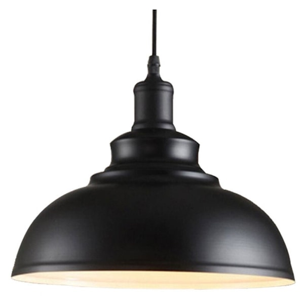 Vintage industriell pendellampe E27 290mm lampe taklamper retro skjerm for kjøkken spisestue stue soverom restaurant, svart