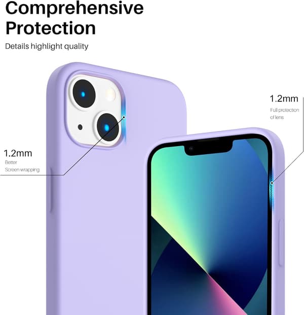 Flytande silikonfodral för iPhone 13 6.1\" - Slimmat skyddsfodral[ZHE] Light purple