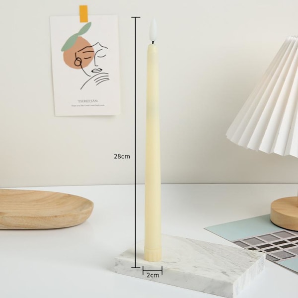 Led-kynttilät paristokäyttöiset pitkät kynttilät 6 kpl 6 stk/beige 6st/Beige