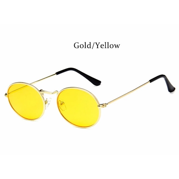 RBRARE Uusi Saapuminen Naisten Aurinkolasit Retro Metalliset Soikeat Aurinkolasit Miesten Candy Color Läpinäkyvät Aurinkolasit Vintage Aurinkolasit GoldYellow GoldYellow As picture