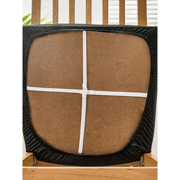4 stk Spisestoltrekk vanntett PU-skinn Setetrekk for stoler Cover, svart black[CH] svart 4 st