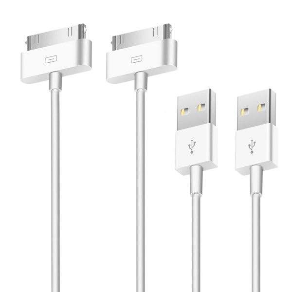 2X Ladekabel for eldre iPhones og iPads 30-pin USB-kabel Hvit[ZHE]