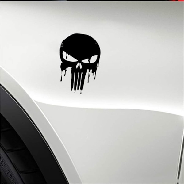 Bilsticker Snidad Spöke Ghost Rider Punisher Blödande Skalle Sjov