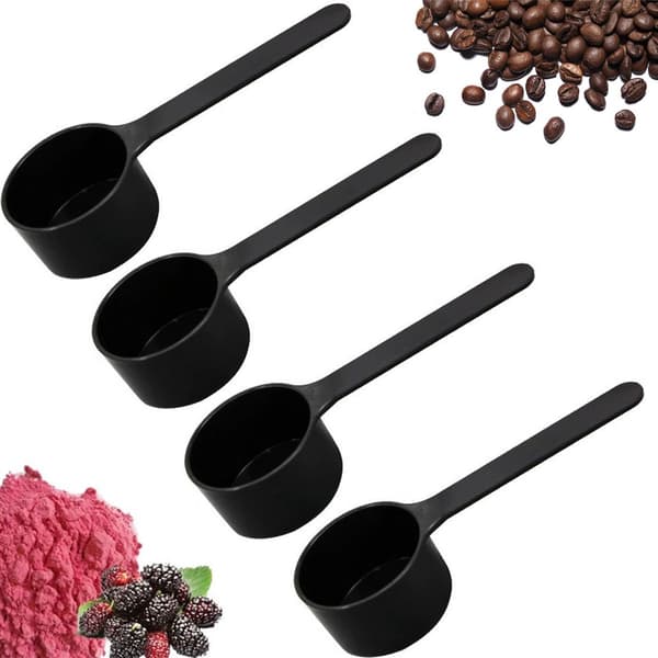 Kaffemål 4 stk. 15g 30ml plastik måleske, køkkenredskab til kaffepulver sort