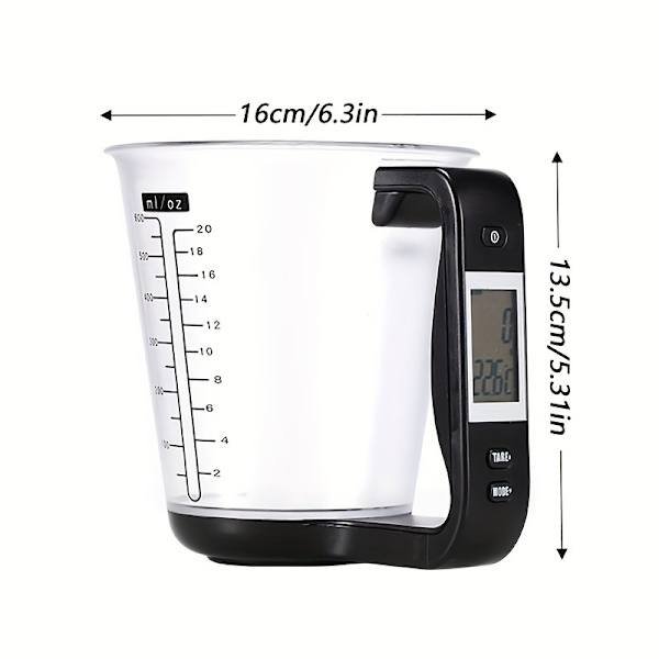 Smart 600 ml målebeger med vekt, termometer og 6-i-1 enhetskonverterer Green
