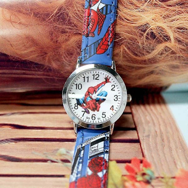Børn Drenge Spiderman Kvarts Ur Armbåndsur Sort Black