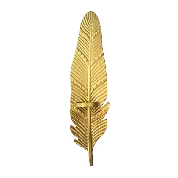 Decorative Gold Candlestick Wall Mounted Metal Leaf Candle Holder for Creative Wall Decor Home Hanging Lamp