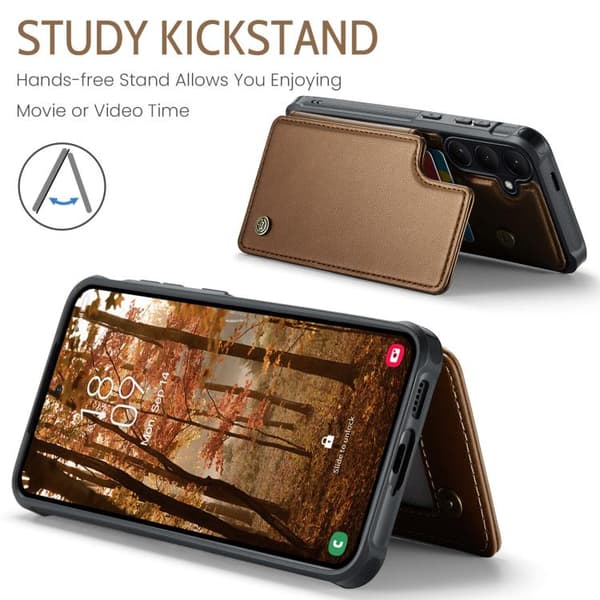 Samsung Galaxy S26 5G Case with Card Slot RFID Protection Brun
