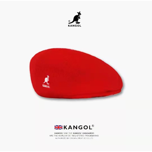 Kangol 504 Flat Cap - Rød (Menn & Kvinner) röd S（54-56cm）