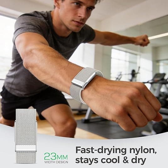 3-pack Nylon Sport Band Compatible with WHOOP 5.0/MG, One, Peak & Life – Breathable Loop Band, Comfortable Wristband, Quick-Dry Replacement Strap