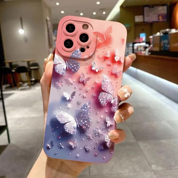 Fjärilsblommig design skyddsfodral för iPhone 7 8 SE 2020[ZHE] For iPhone 7 8 SE2 2